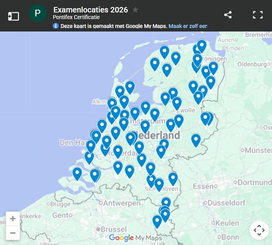 Examenlocaties 2026 kaart